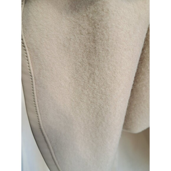 Stoosh Faux Leather Sand Tan Shacket Shirt Jacket M Fleece Lined - Picture 9 of 14